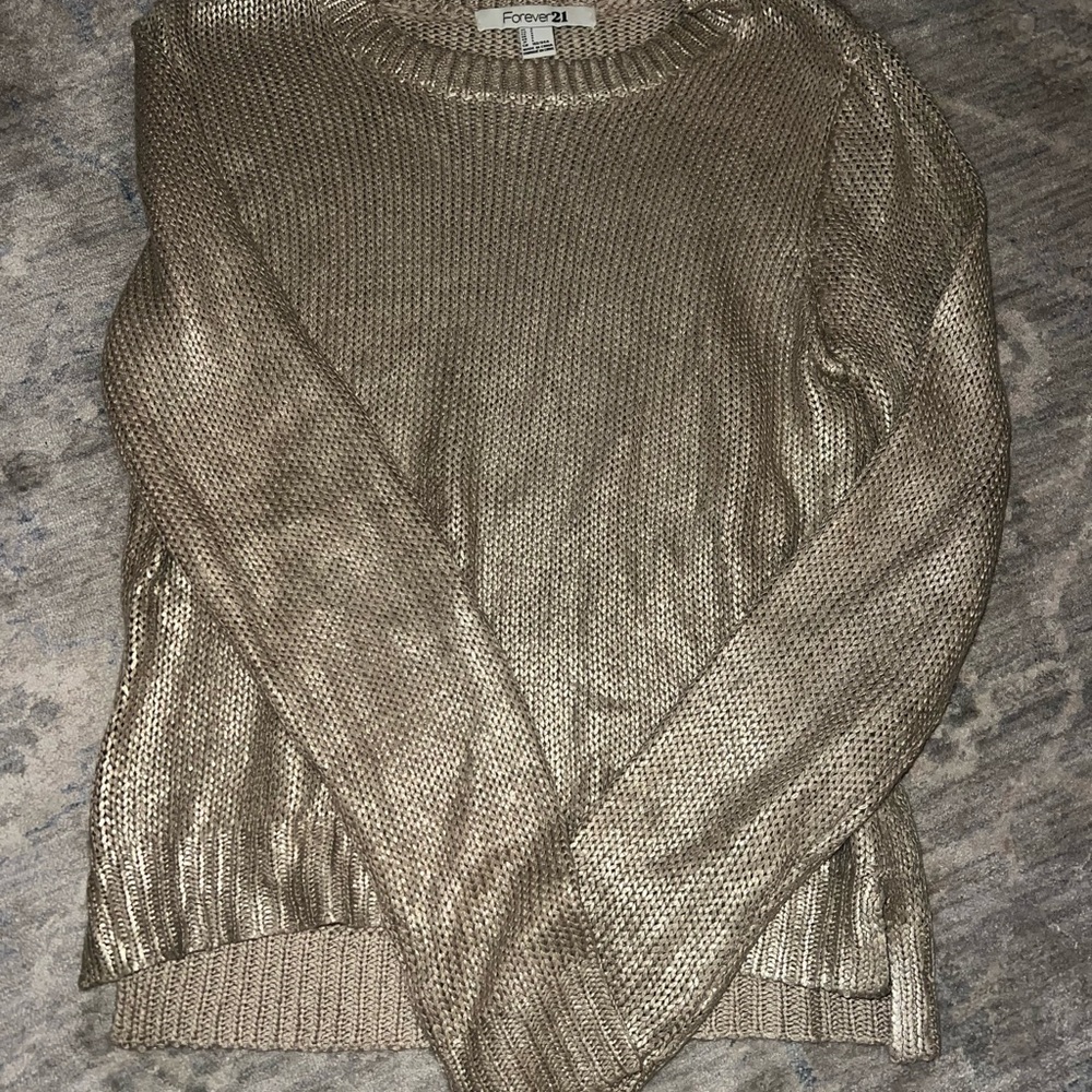 Forever 21 Metallic Gold Women's Sweater
